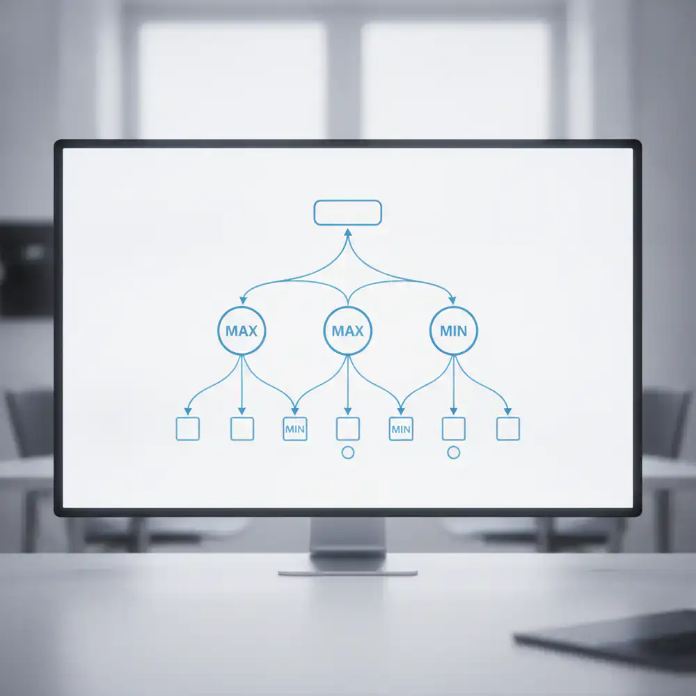 Esquema visual del árbol de decisiones Minimax